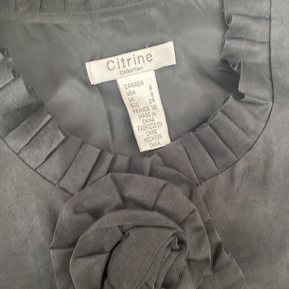 Silk Sleeveless Blouse with Rosette and Tie - Size 8 - Picture 8 of 8